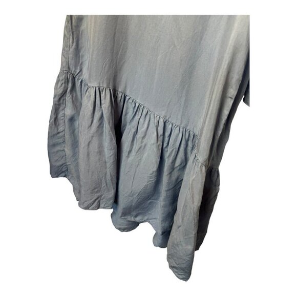 Tibi Jumpsuit Women 4 Blue Tie Waist Sleeveless Boho Cottagecore‎ Ruffle Hem - Picture 7 of 11